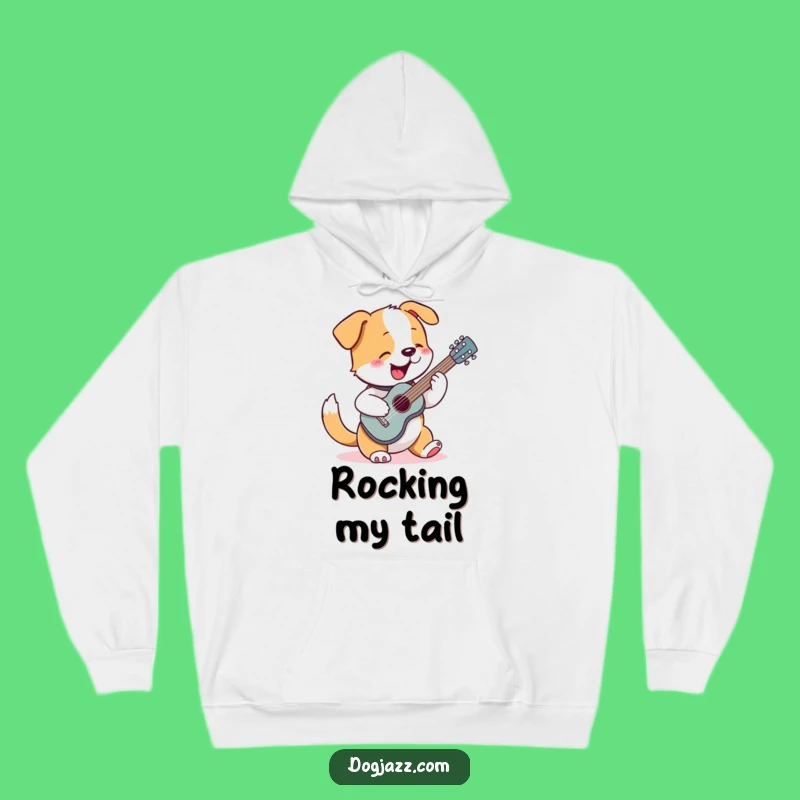 Funny Dog Guitar Hoodie: Rocking Pup Strumming, Cozy Music Lover Gift