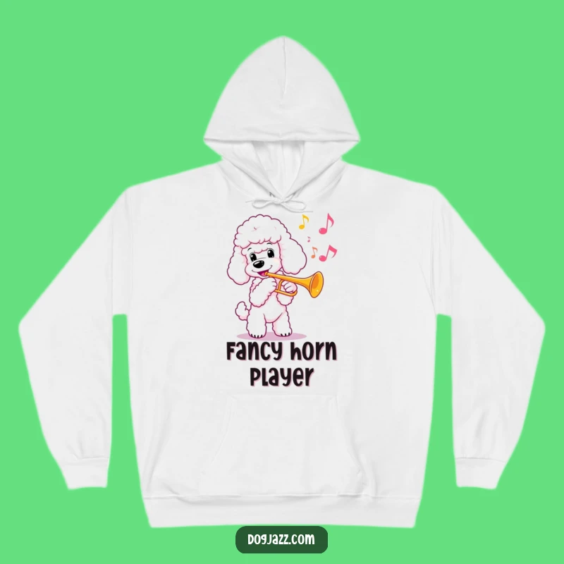 Funny Poodle Trumpet Hoodie: Cozy Elegance for Musical Souls