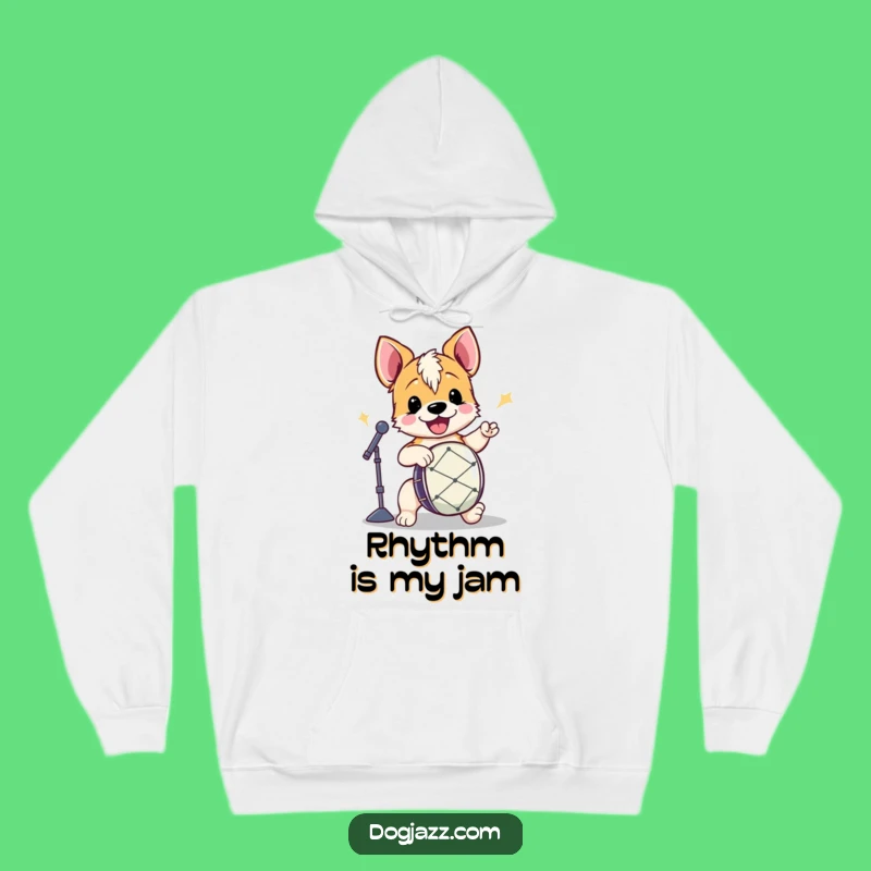 Funny Terrier Drummer Hoodie: Cozy & Energetic Dog Beat, Perfect Music Gift