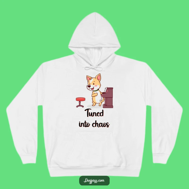 Funny Terrier Piano Hoodie: Cozy Beats for the Energetic Musician