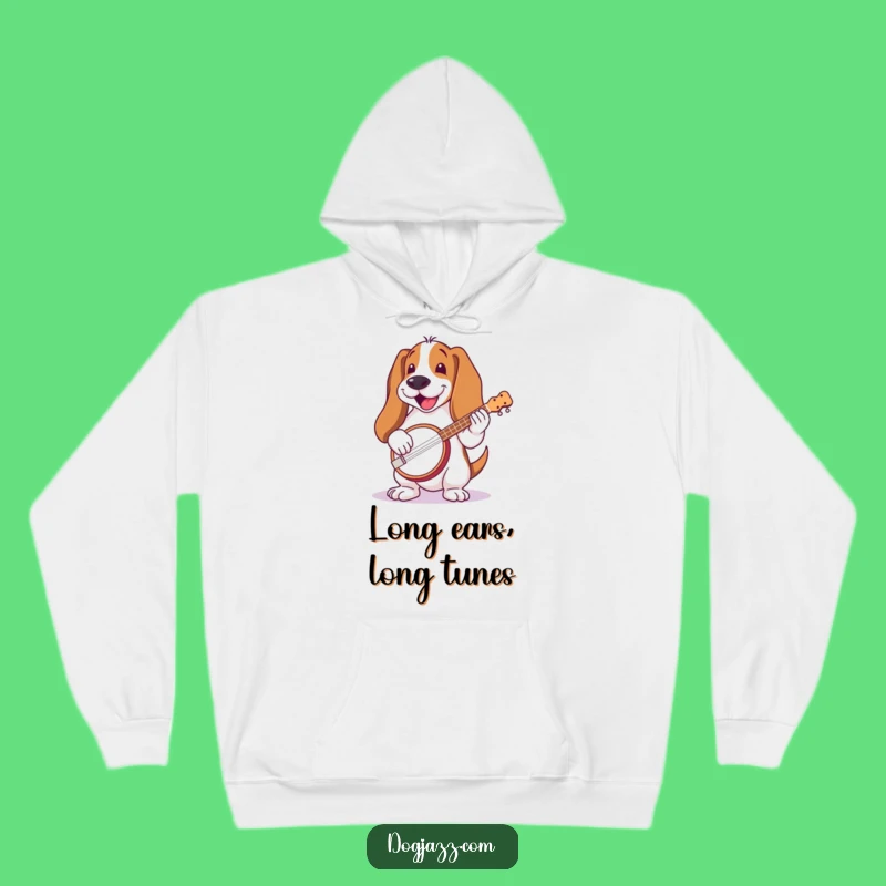 Cozy Funny Basset Hound Banjo Hoodie: Rustic Music Comfort, Great Funny Gift