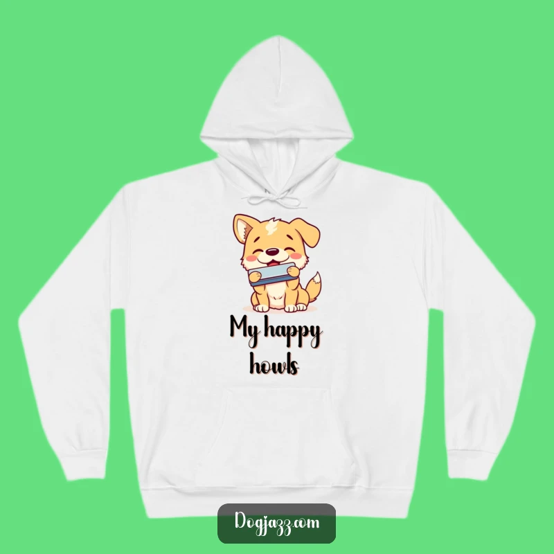 Funny Dog Harmonica Hoodie - Cozy Smiling Pup Apparel Gift