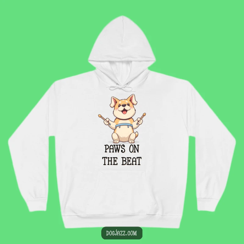Funny Dog Percussionist Hoodie: Cozy & Hilarious Gift for Music Fans