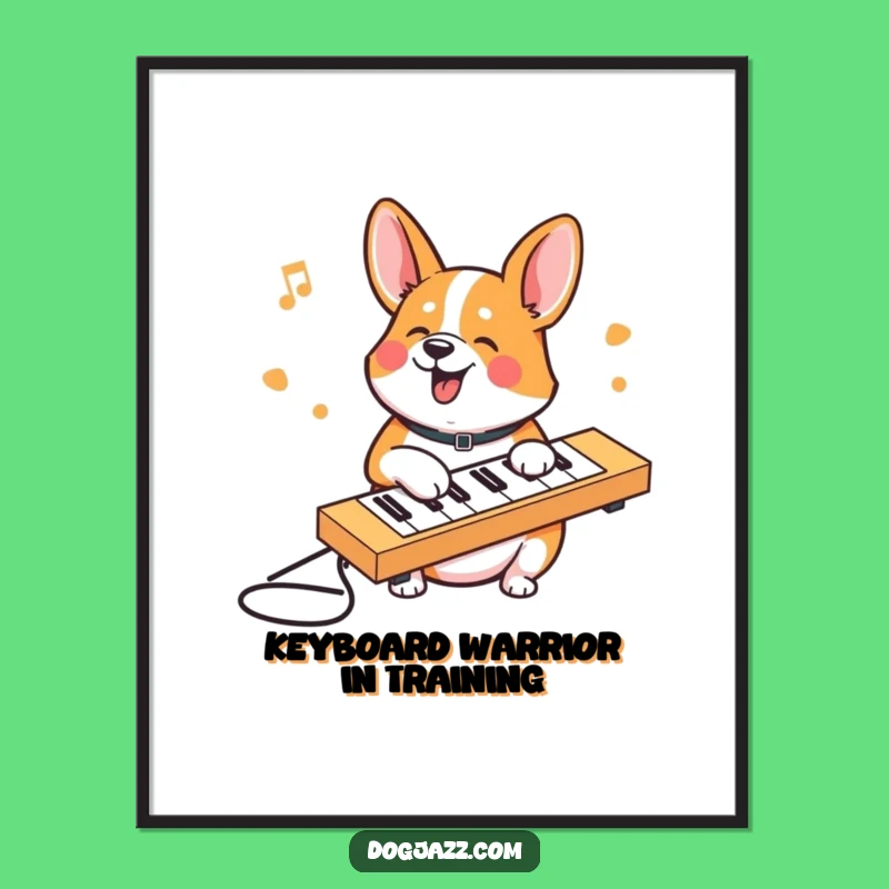 Free Printable Corgi Keyboard Art - Funny Doggo Wall Decor Downloadable