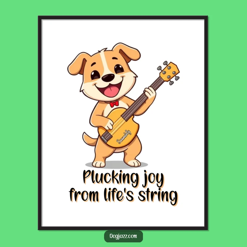 Free Printable Wall Art: Energetic Bass Dog - Funny Downloadable Decor!