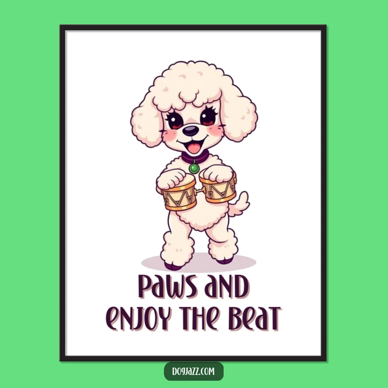 Funny Free Printable Wall Art: Dancing Poodle Musician, Quirky Home Decor!