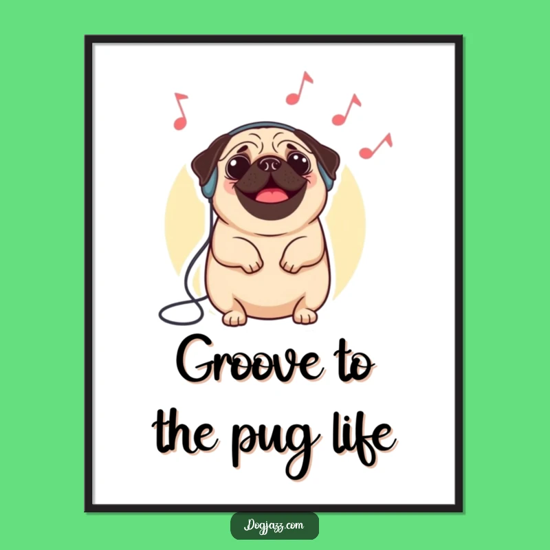 Funny Free Printable Wall Art: Pug DJ, Musical Vibes for Your Home!