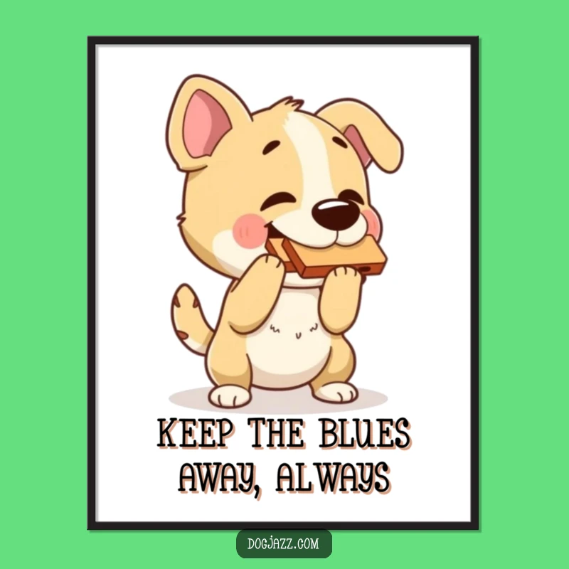 Funny Free Printable Wall Art: Harmonica Dog's Rhythmic Groove for Downloadable Decor