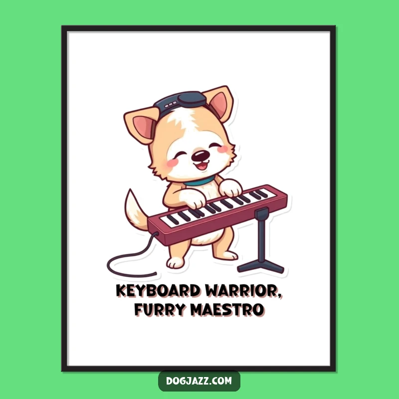 Free Printable Wall Art: Keyboard Dog Art, Humorous Downloadable Decor Gift!