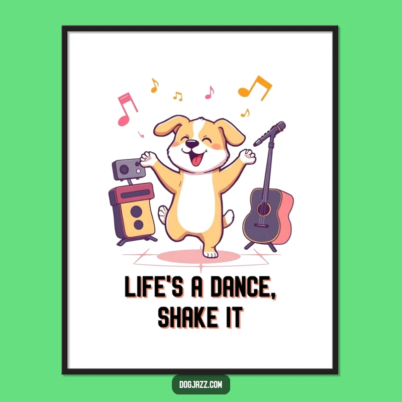 Free Printable Wall Art: Dog Dancing to Jazz Decor