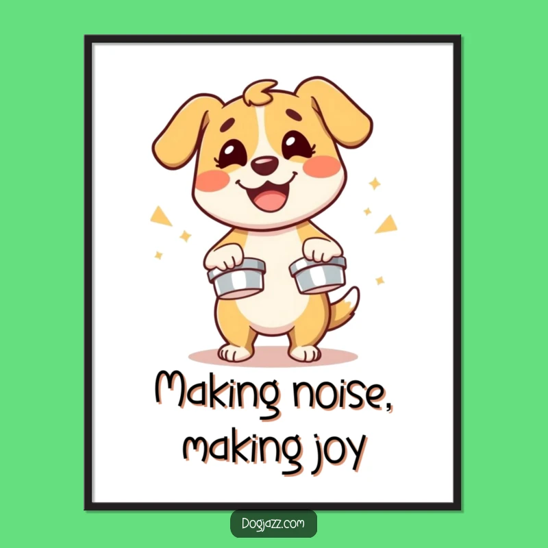 Free Printable Wall Art: Cymbal Dog Art, Humorous Downloadable Decor Gift!