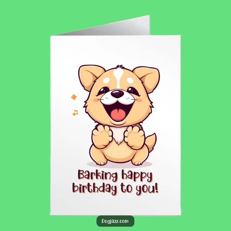 Free Printable Birthday Card: Happy Dog Rhythm Greeting