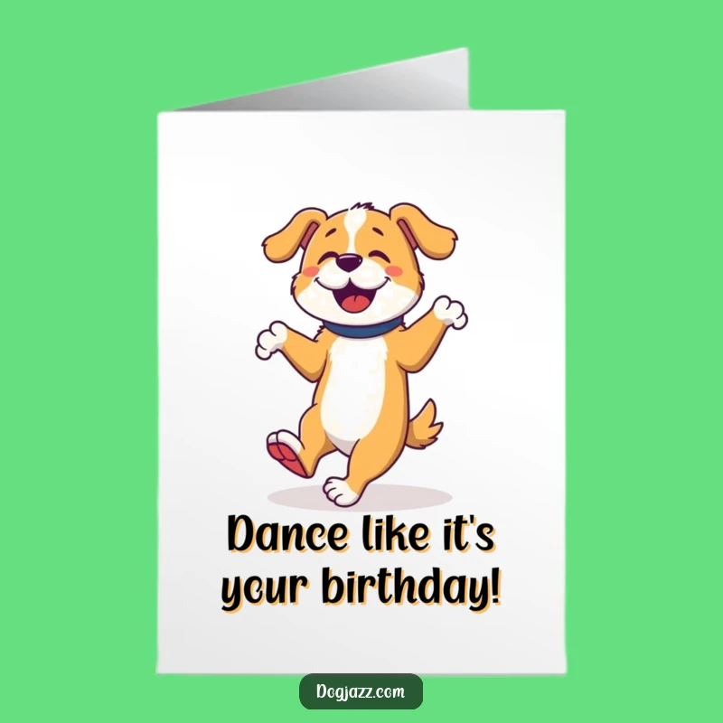 Free Printable Birthday Card: Tap Dancing Dog, Rhythmic Fun, Happy Birthday Downloadable Gift