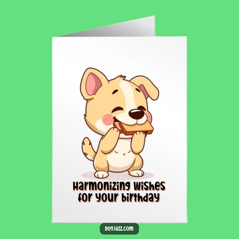 Free Printable Birthday Card: Harmonica Dog for a Bluesy, Funny Downloadable Gift