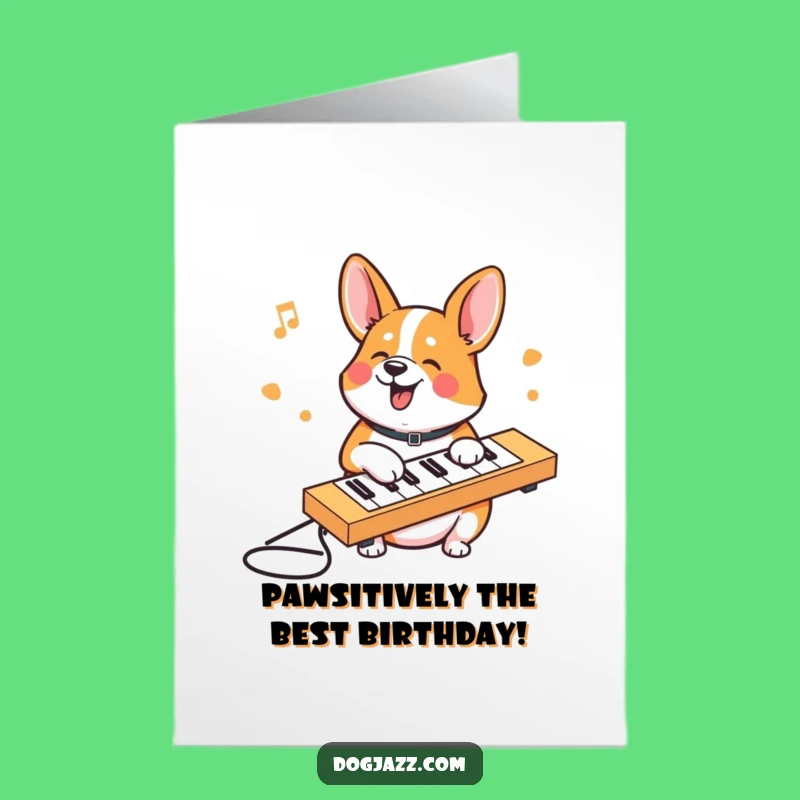 Free Printable Corgi Keyboard Birthday Card - Funny Doggo Downloadable Gift