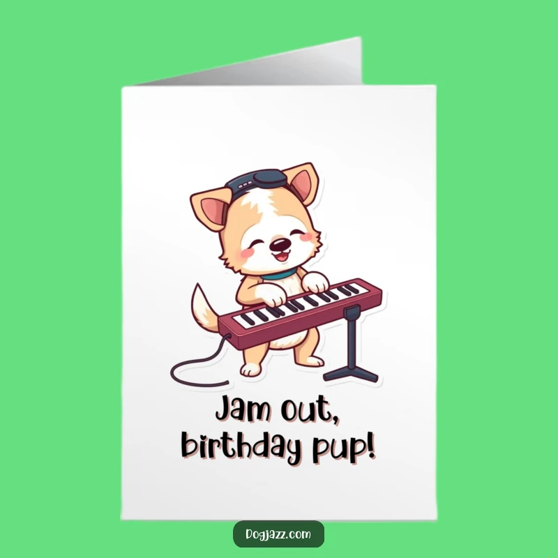 Free Printable Funny Birthday Card: Keyboard Dog, Rocking Downloadable Gift!