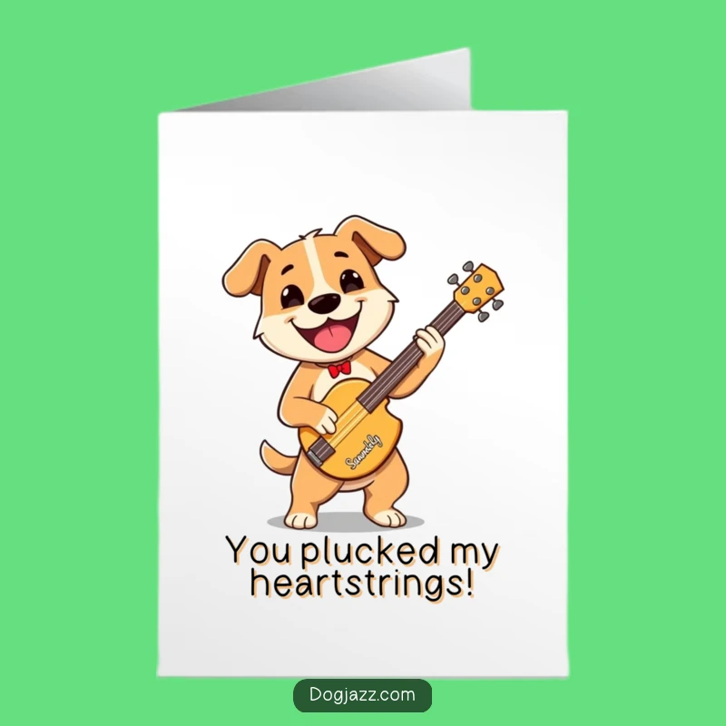 Free Printable Congrats Card: Grinning Dog Bassist - Hilarious Downloadable Gift!