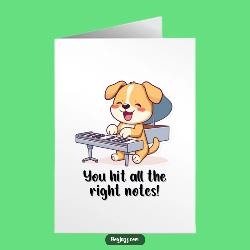 Free Printable Congrats Card: Piano Pup's Talented Performance Downloadable Gift