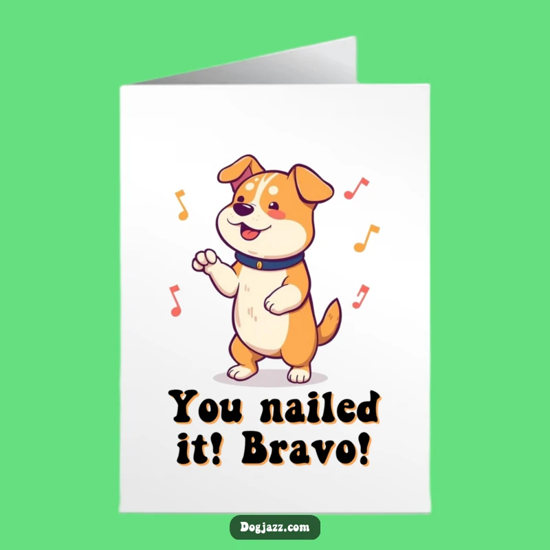 Free Printable Dog Congrats Card: Rhythmic Paw Tapping Funny Greeting Card Download