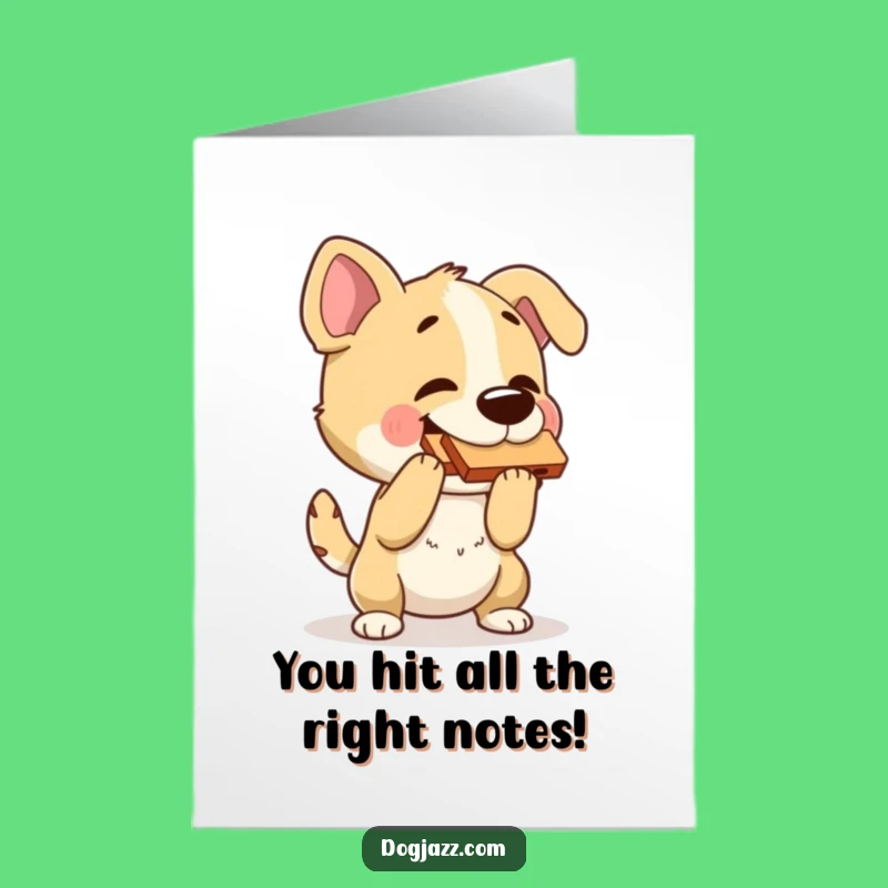 Free Printable Congrats Card: Harmonica Dog for a Jazzy Downloadable Gift