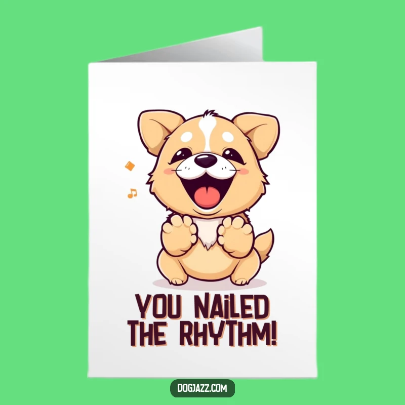 Free Printable Congrats Card: Dog Paws Rhythm Celebration Greeting