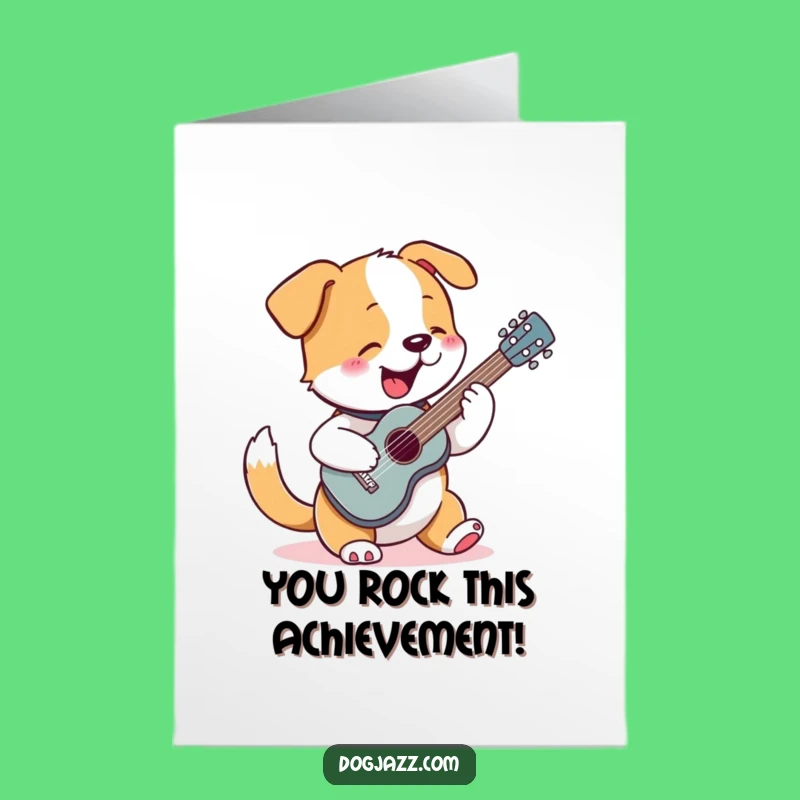 Congrats Free Printable: Dog Shredding Guitar Celebration Card