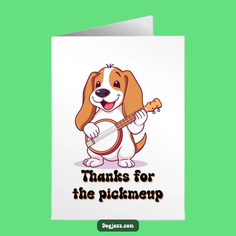 Free Printable Thank You Card: Basset Hound Banjo Tune Humor Downloadable
