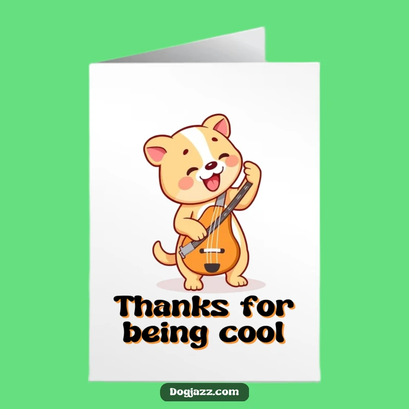 Free Printable Thank You Card: Dog Bass Player, Grateful Rhythm, Heartfelt Thanks Downloadable Gift
