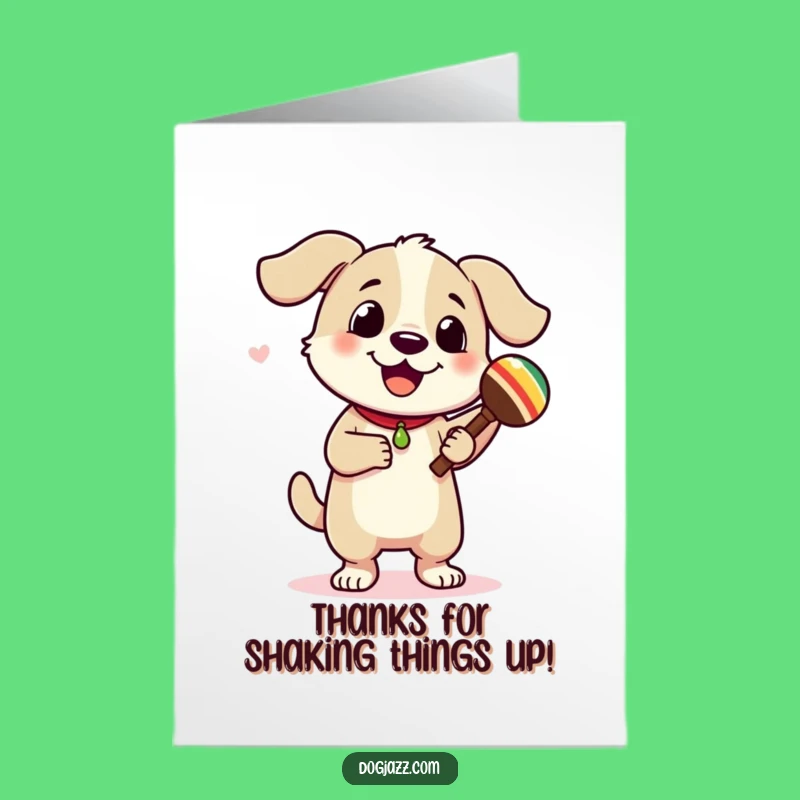 Thank You Free Printable Card: Groovy Dog Maracas, Heartfelt Downloadable Gift