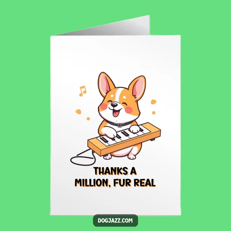 Free Printable Corgi Keyboard Thank You Card - Funny Doggo Downloadable Gift