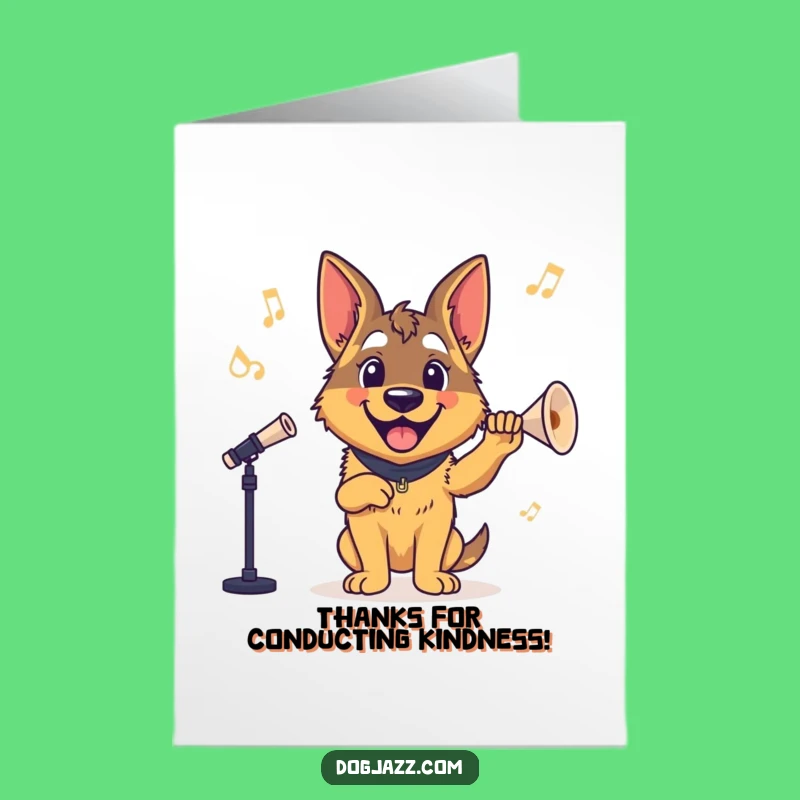 Free Printable Thank You Card: German Shepherd Conductor - Funny Downloadable