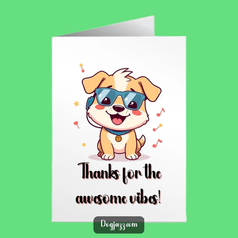 Free Printable Thank You Card: Dog Grooving, Humorous Downloadable Gift for Appreciation