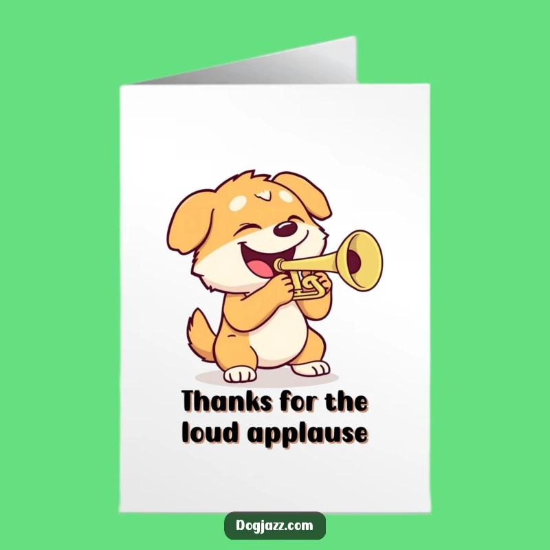 Free Printable Thank You Card: Trumpet Dog for a Fun Downloadable Gift