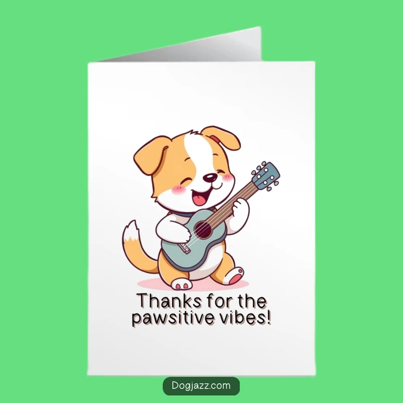 Thank You Free Printable Card: Dog Serenades with Guitar