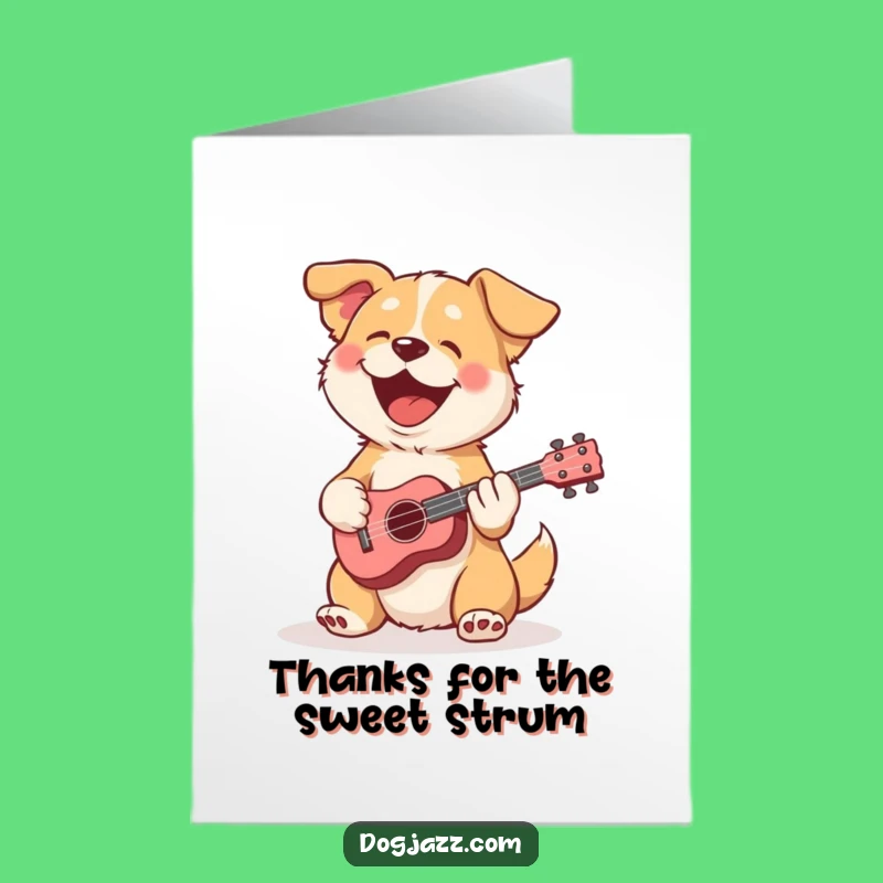 Free Printable Thank You Card: Ukulele Dog Tunes for a Musical Downloadable Gift