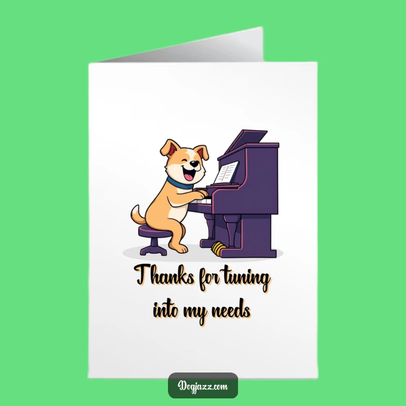 Free Printable Thank You Card: Grateful Dog's Piano Serenade, Funny DIY Gift