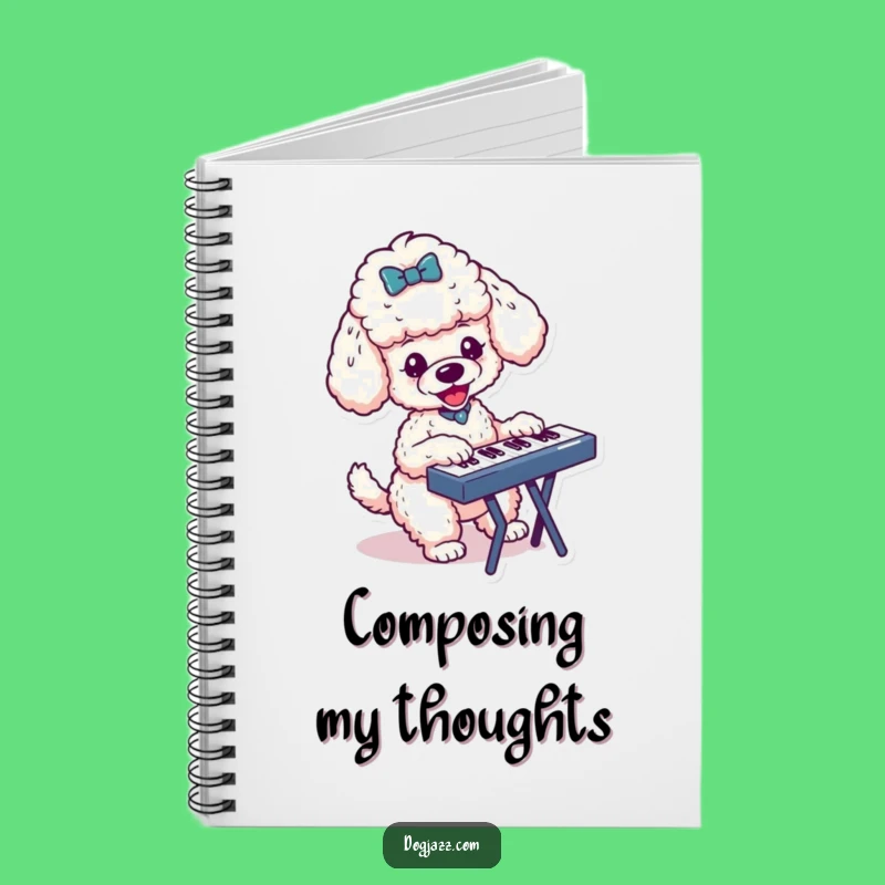 Funny Poodle Keyboard Notebook: Jot Down Musical Ideas with Energy