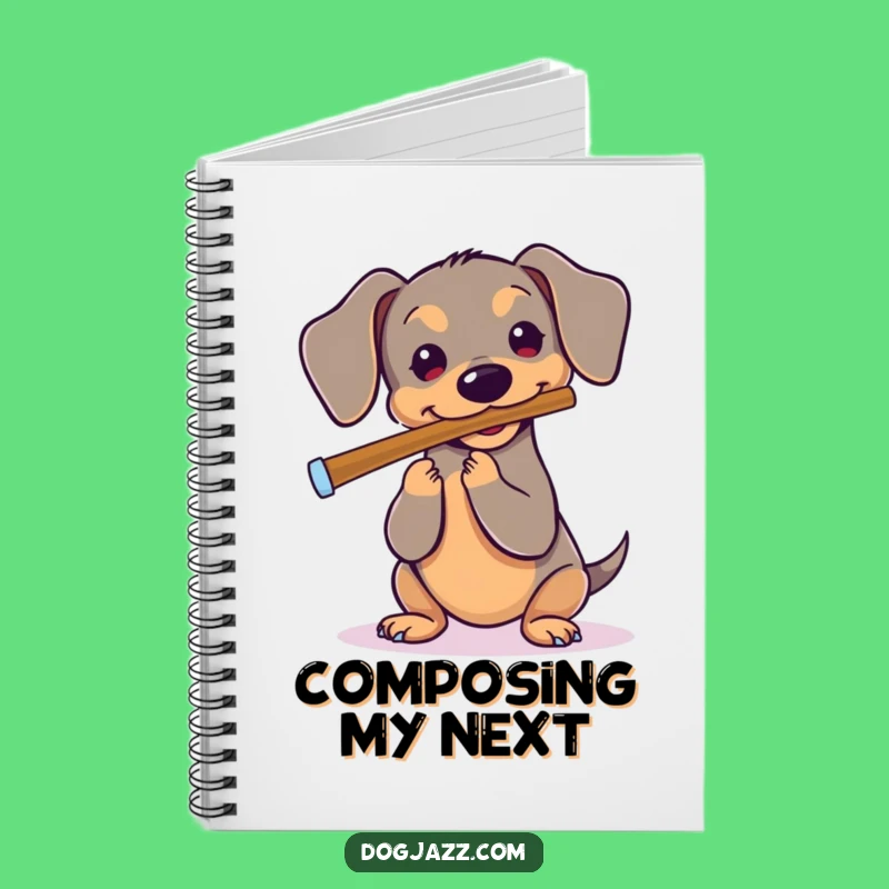 Funny Dachshund Flute Notebook - Compose Your Thoughts Creatively!
