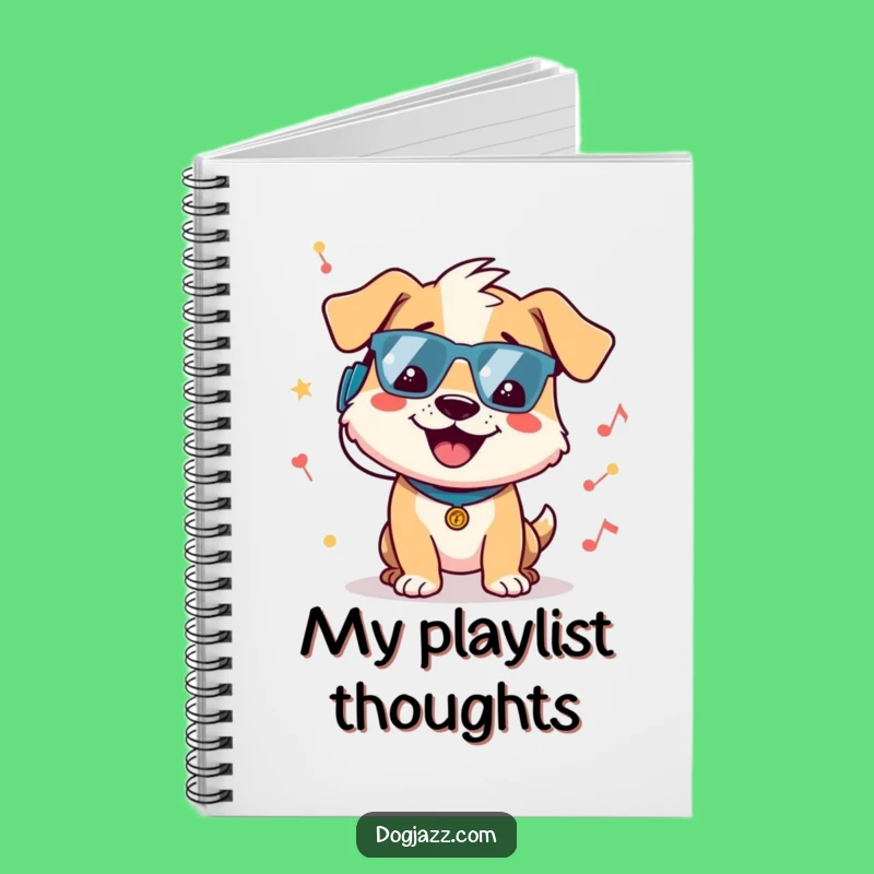 Funny Dog Music Notebook - Cheerful Character Grooving, Perfect Journal Gift!
