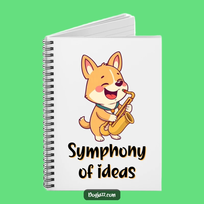 Funny Dog Music Notebook: Happy Saxophone Player Diary Gift