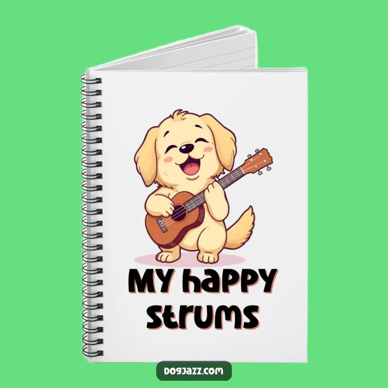 Funny Golden Retriever Ukulele Notebook: Compose Your Thoughts with Happy Tunes