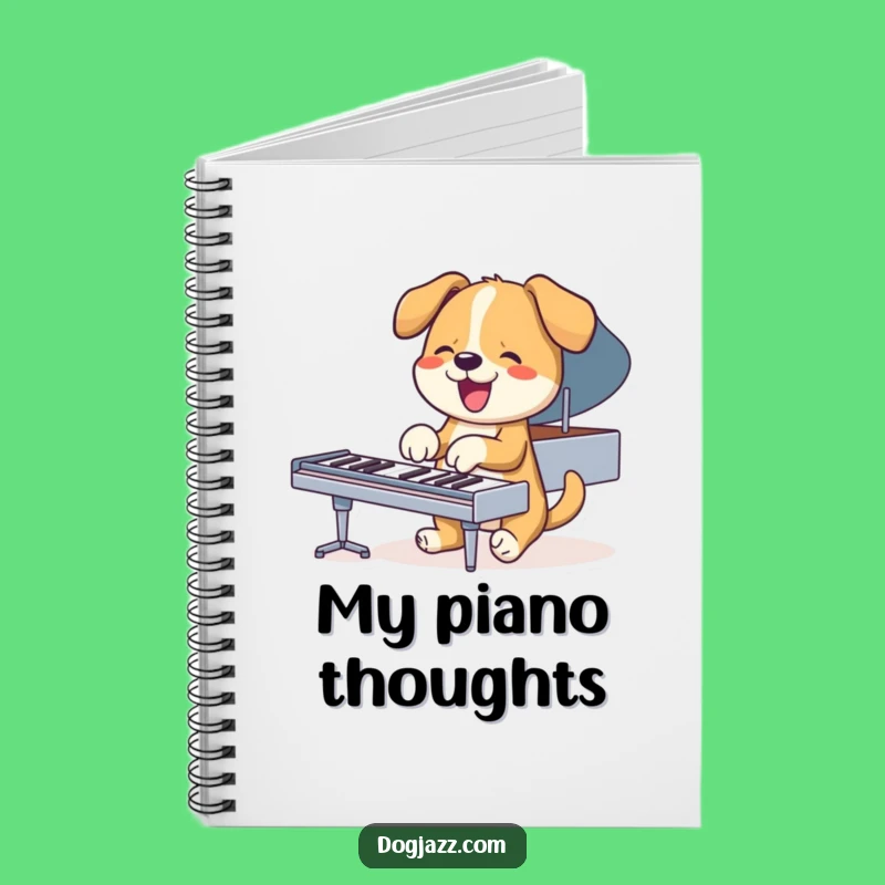 Funny Piano Dog Notebook: Energetic Journal for Musical Ideas & Notes