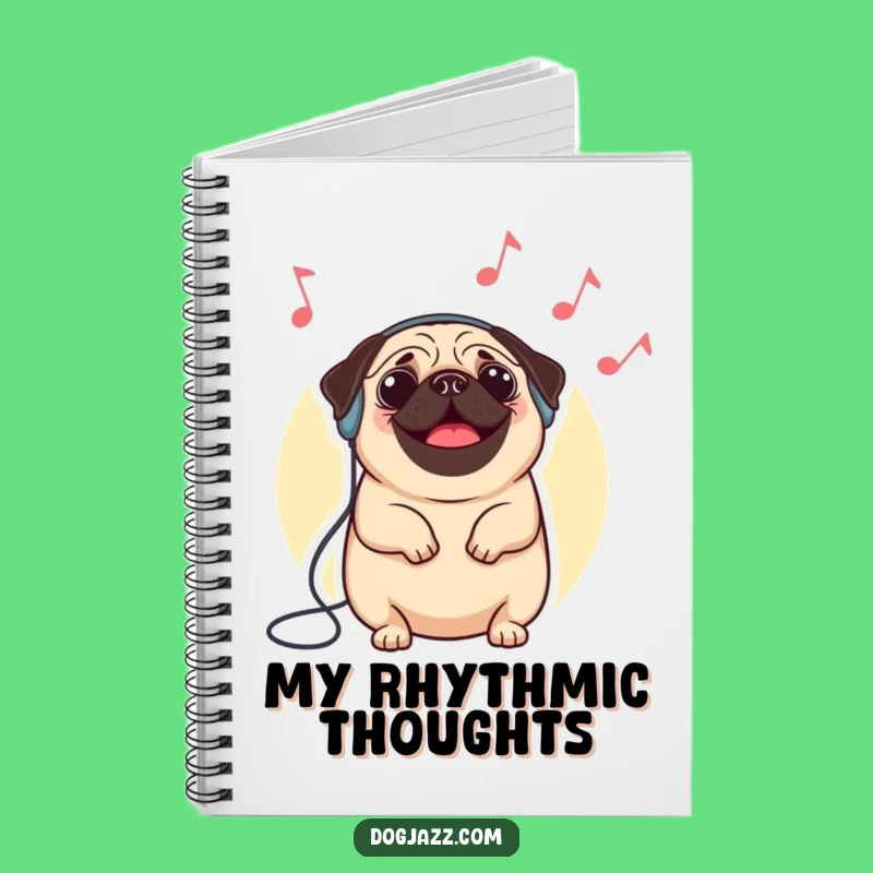 Funny Pug Jazz Notes Notebook: Jot Down Your Groovy Ideas