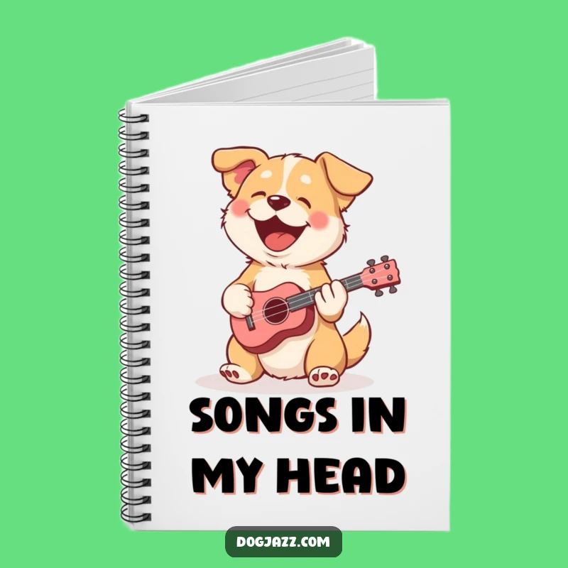 Funny Ukulele Dog Notebook; Compose Your Thoughts With This Musical Journal Gift