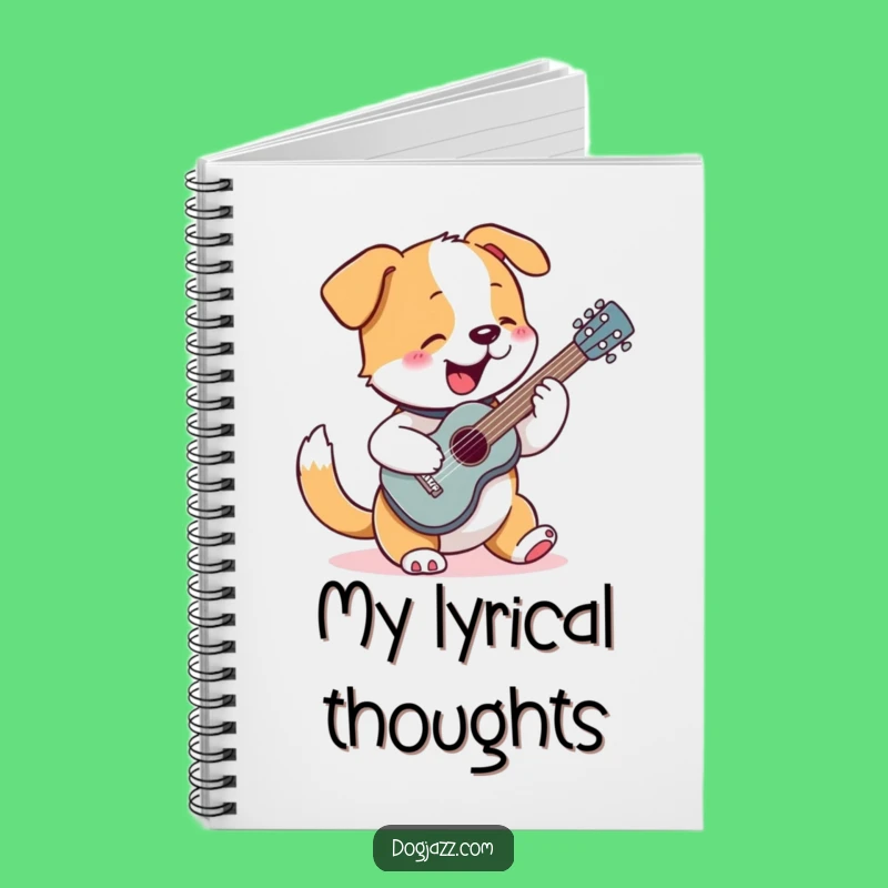 Funny Dog Guitar Notebook: Rocking Pup Strumming, Music Lover Journal
