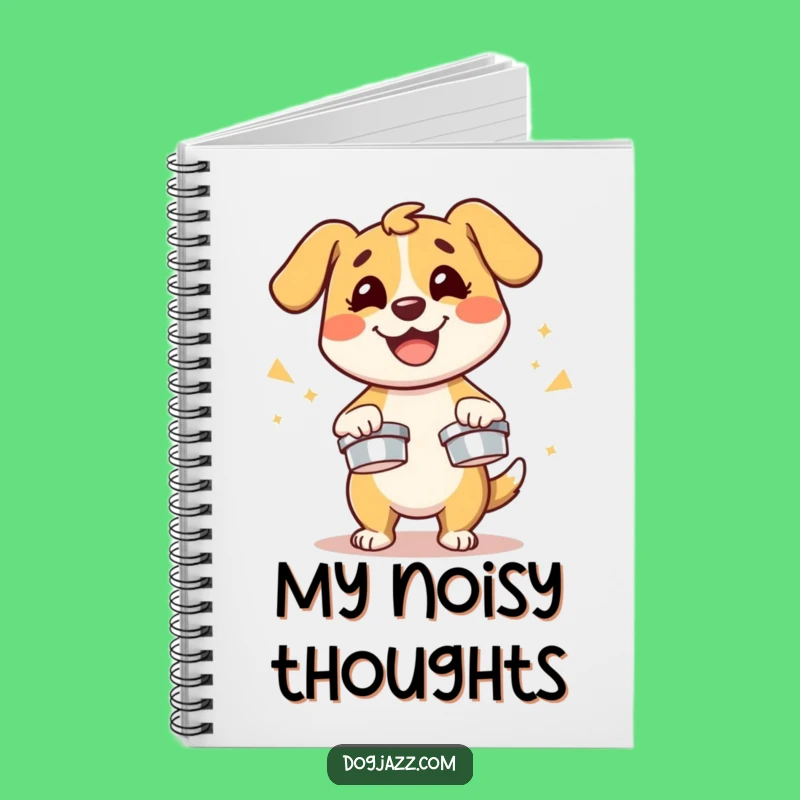 Funny Dog Cymbals Notebook - Jot Down Notes with an Energetic Pup!