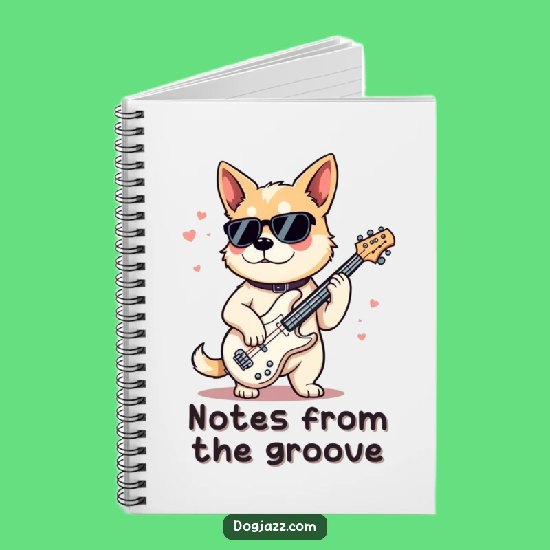 Funny Jazz Bass Dog Notebook: Jot Down Cool Ideas Gift