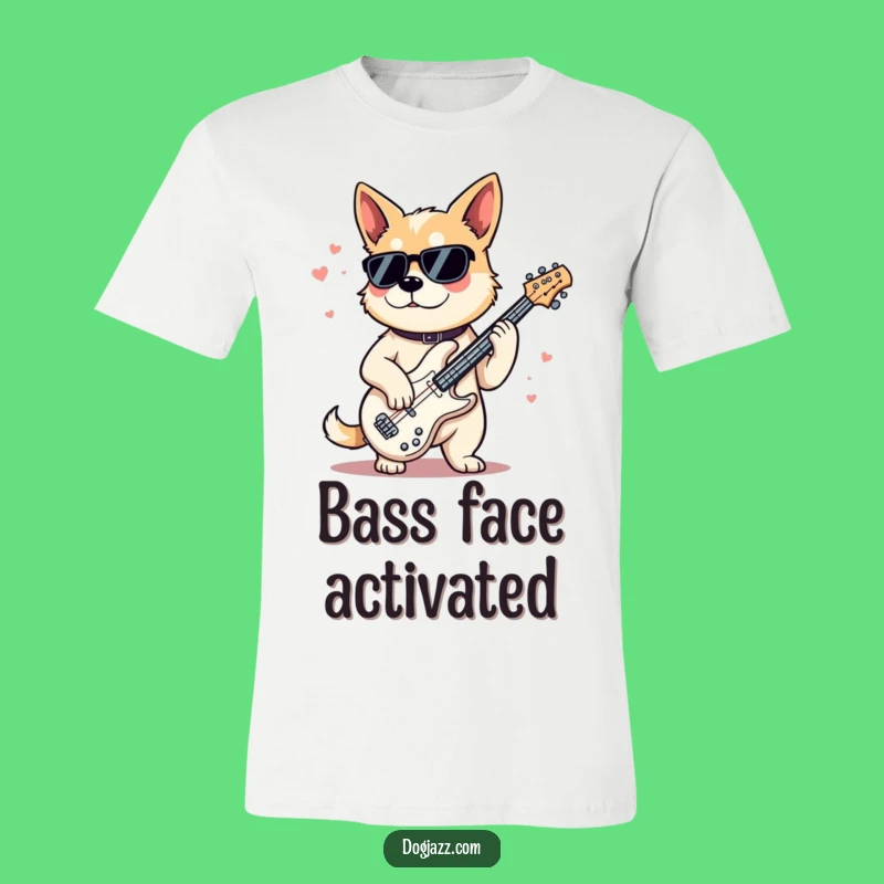 Funny Jazz Bass Dog T-Shirt: Cool Canine Player Tee for Gift