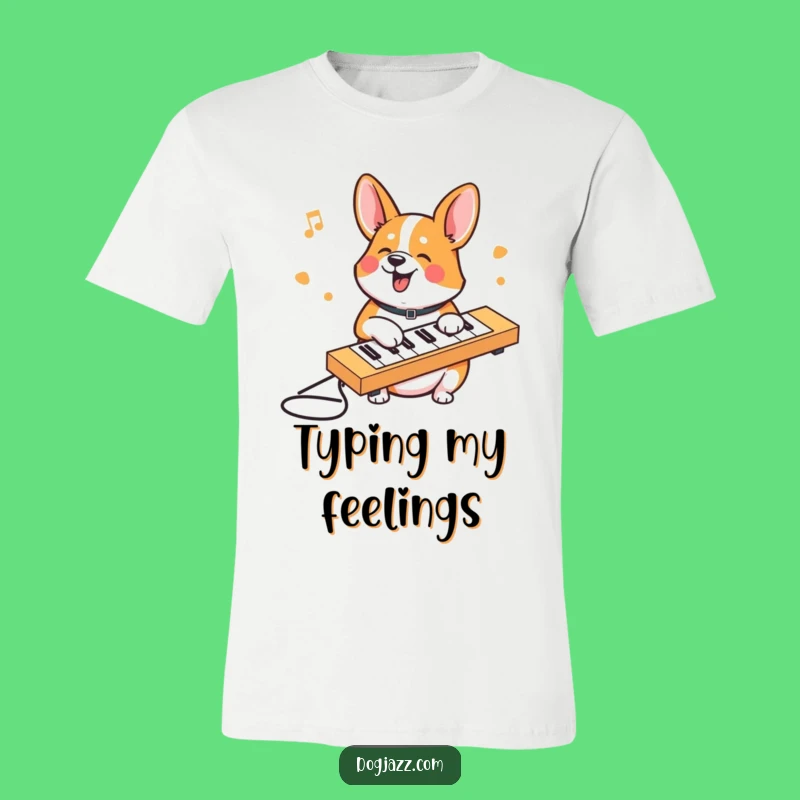 Funny Corgi Keyboardist T-Shirt: Hilarious Tee for Dog Lovers