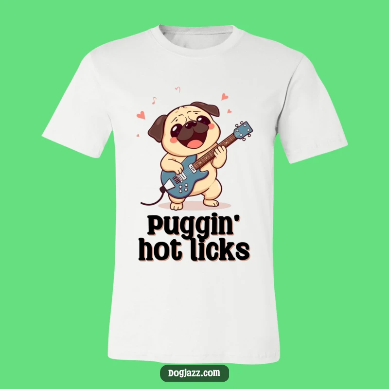 Funny Pug Jazz Guitar T-Shirt: Unleash Your Inner Rock Star Hilariously